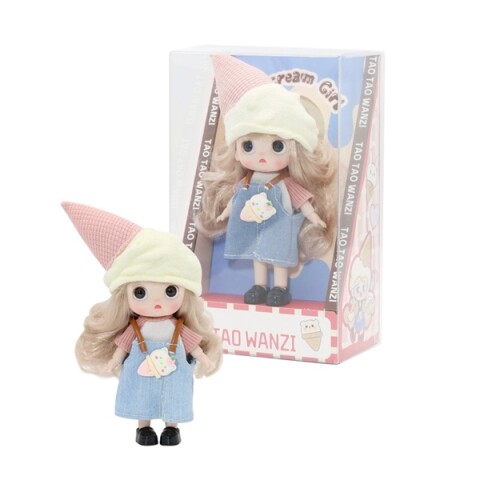 MUÑECA ARTICULADA DE 16 CM CON SOMBRERO DE HELADO – ROSA MUÑECA ARTICULADA DE 16 CM CON SOMBRERO DE HELADO – ROSA