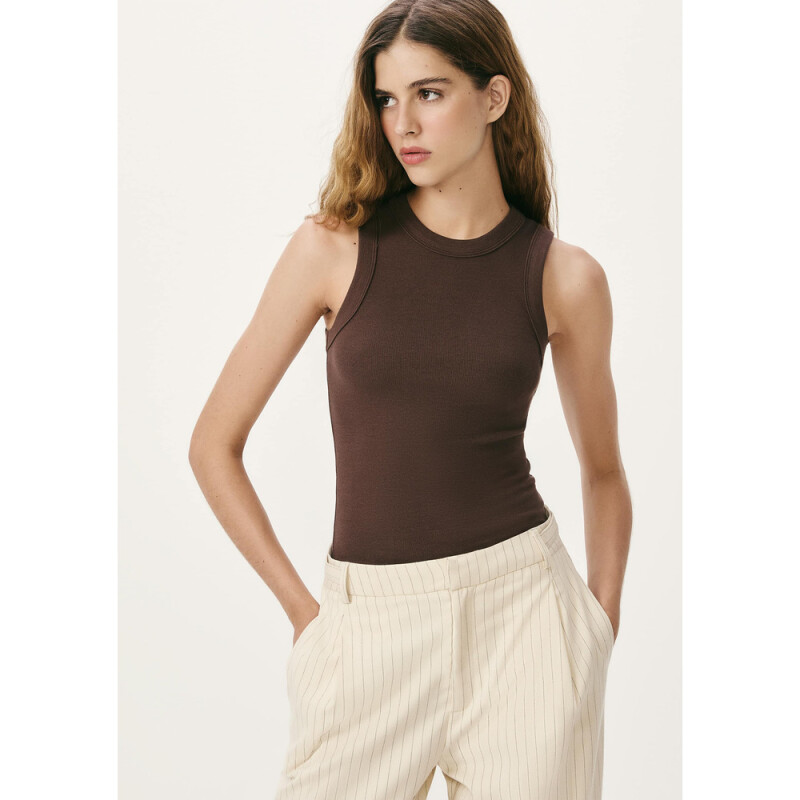 BLUSA SM FEM MARROM ESCURO