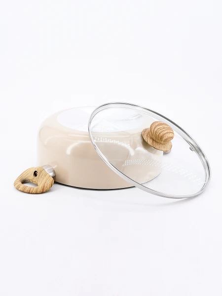 OLLA BEIGE CON TAPA BEIGE