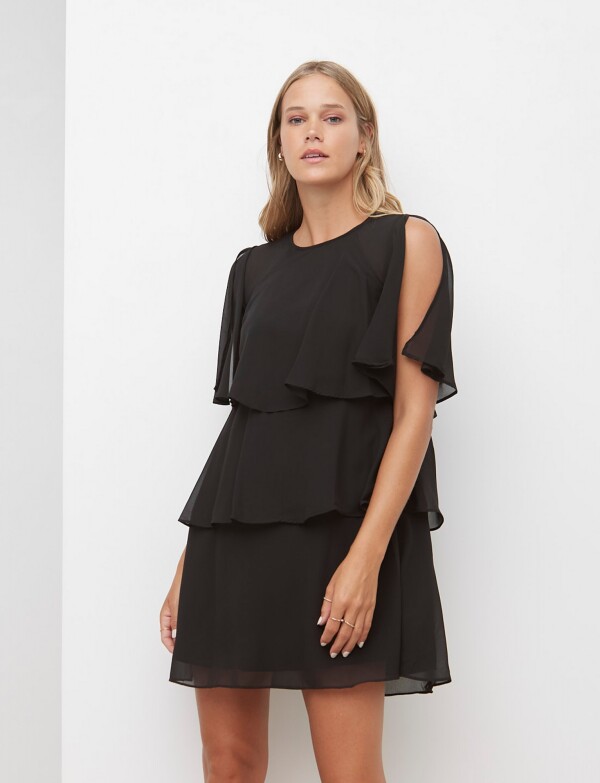 Vestido Volados NEGRO