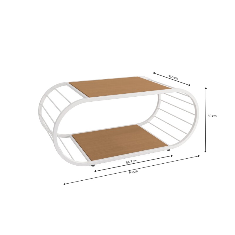 Mesa de centro canela con blanco Mesa de centro canela con blanco