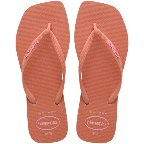 Ojotas Havaianas Slim Square Logo Pop Pp Rosado