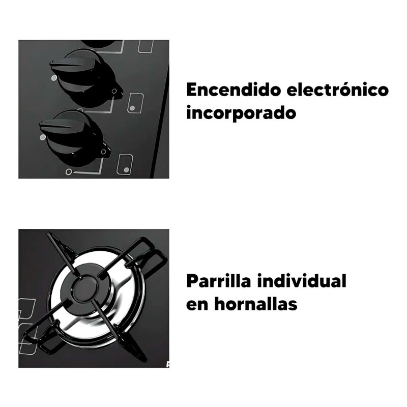 ANAFE PUNKTAL PK-AG848 Vidrio Templado a Gas c/Encendido N/A