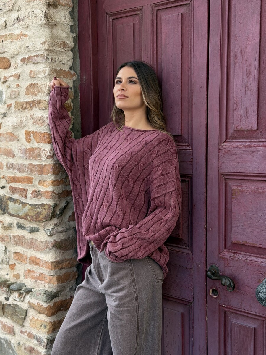 SWEATER FLORA - MAGENTA 