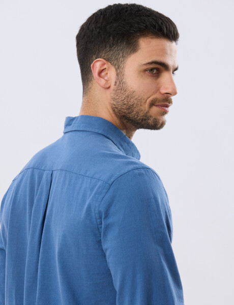 CAMISA LISA DE LINO Petroleo