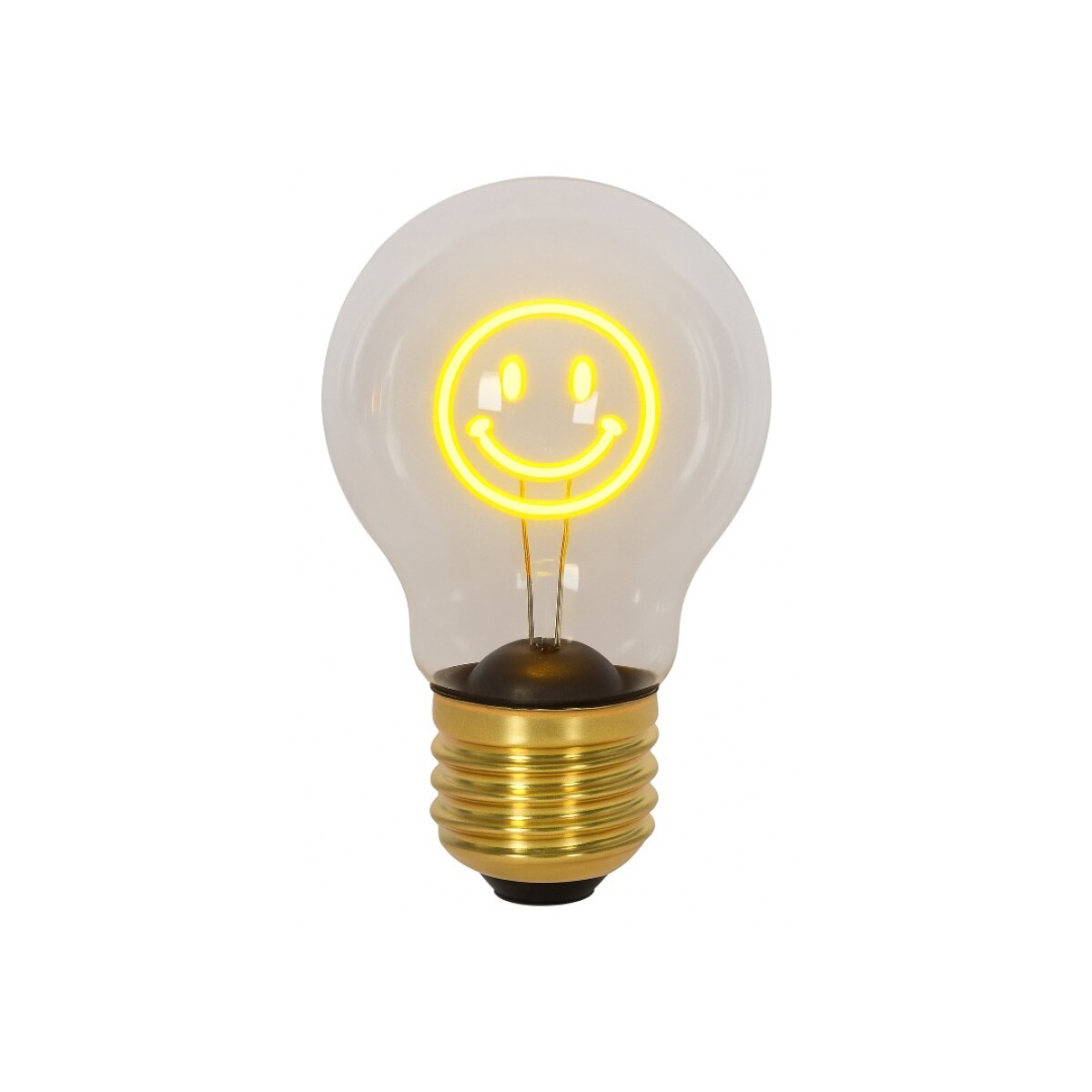 VELADORA TIPO BOMBILLA DE LUZ DISEÑO DE SONRISA 