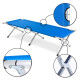 Catre Cama Plegable Metálico Para Camping Con Bolso Celeste