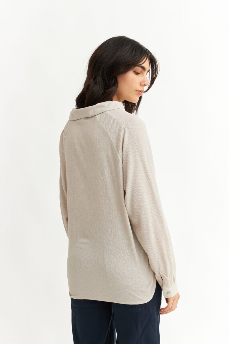 Blusa manga ranglán BEIGE