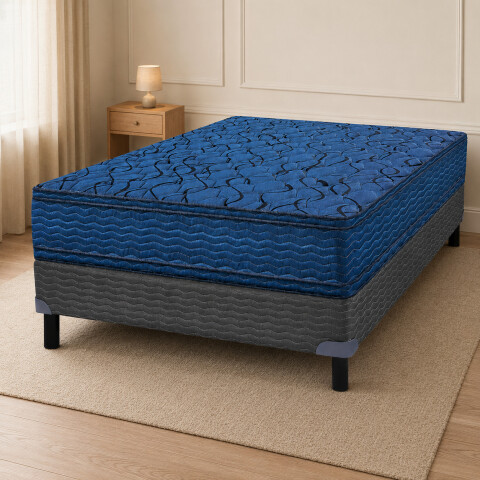 Conjunto sommier y colchón de espuma Zafiro Grava 2 plazas 140x190 Conjunto sommier y colchón de espuma Zafiro Grava 2 plazas 140x190