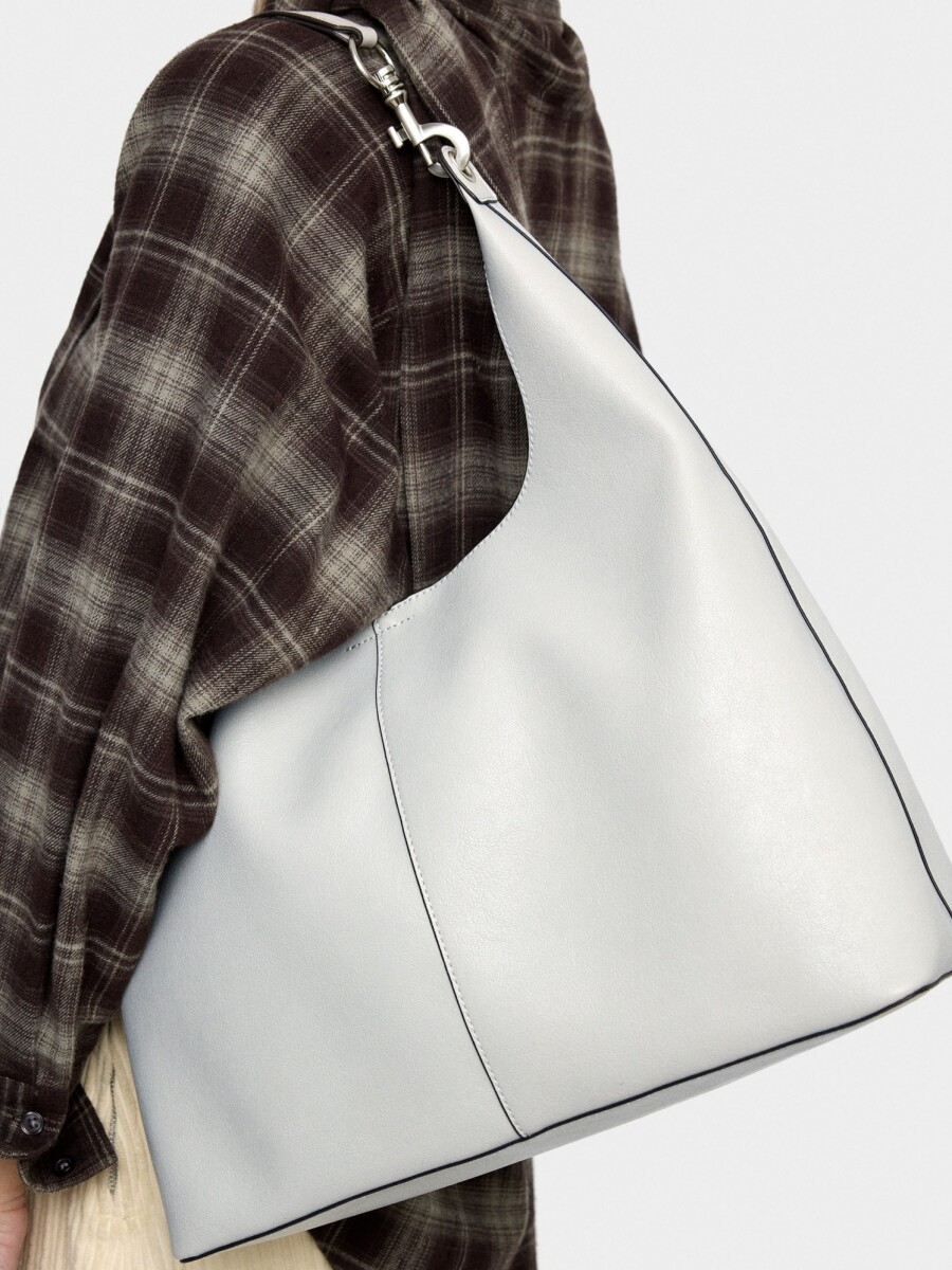 Bolso Liso Estilo Hobo gris