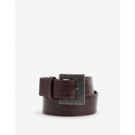 Cinturón Hebilla Cuadrada Burgundy Rojo Burdeaux