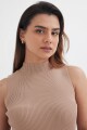 Top tejido media polera KHAKI