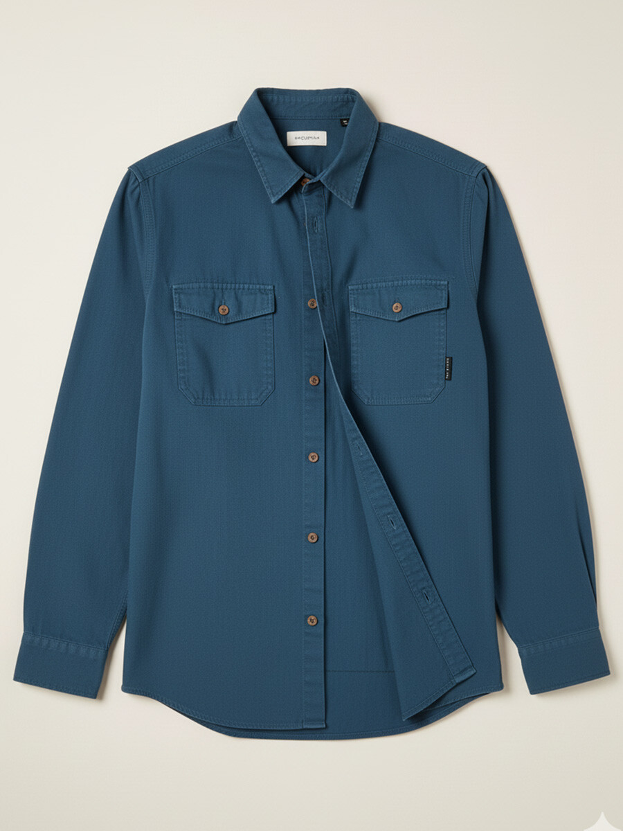 CAMISA GANCIA TEEN M/L RUSTY - Azul Piedra 