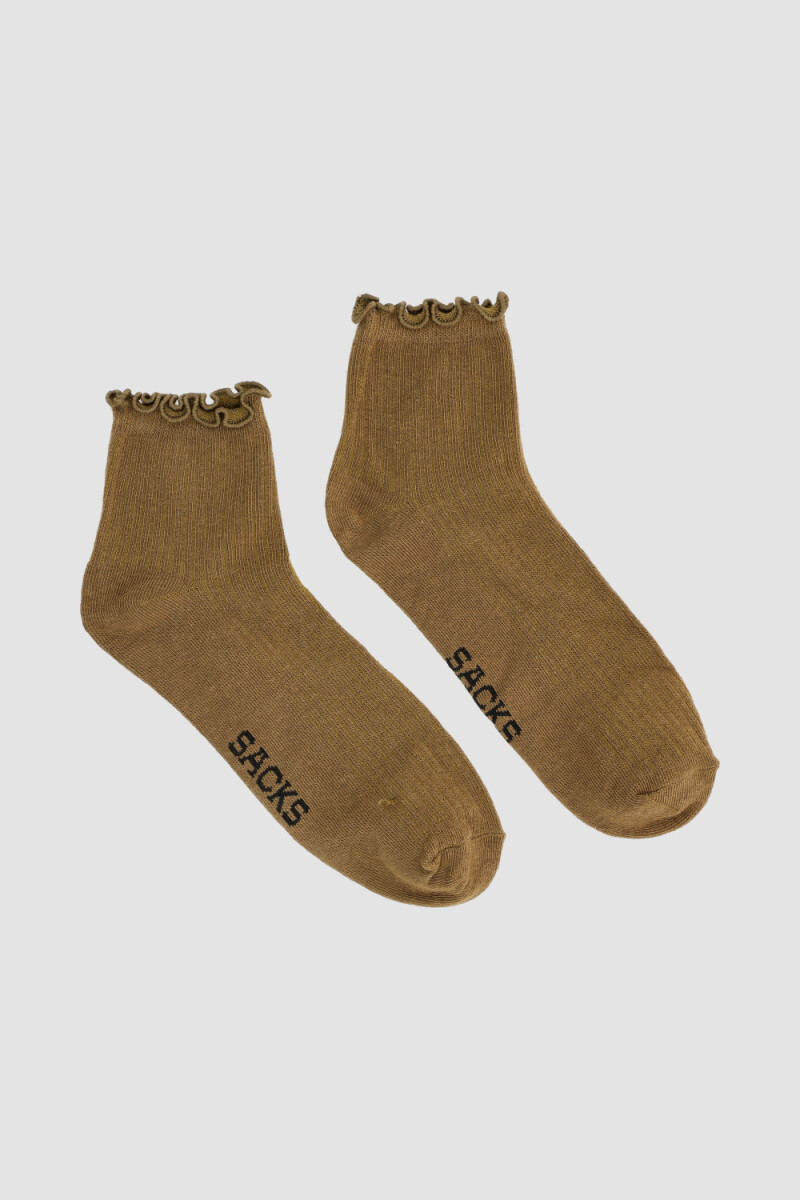 Medias con puño volados Marron