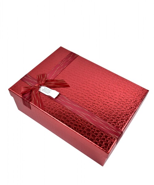 caja rigida delux con lazo 20x28x9,5 ROJO