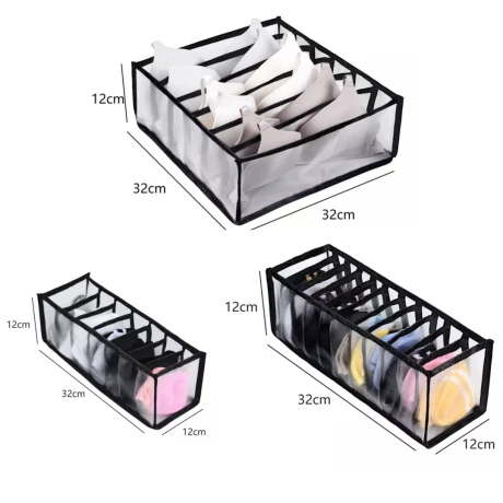 Set Organizador Ropa Interior X3 Unidades Almacenamiento Set Organizador Ropa Interior X3 Unidades Almacenamiento