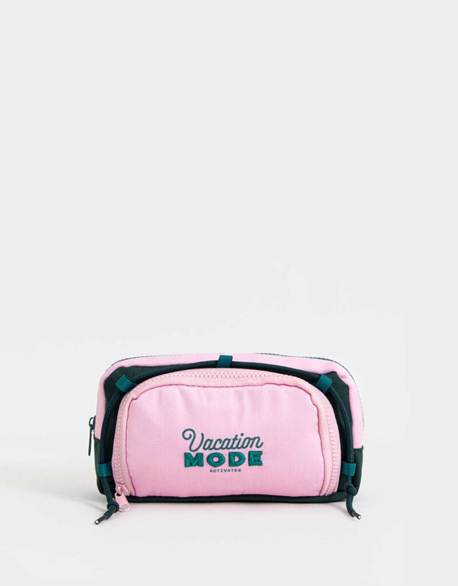 Cartuchera De Canvas Estampada Con Divisiones - Verde Oscuro 