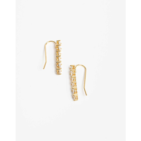 Aros Colgantes Cubic Zirconia Dorado