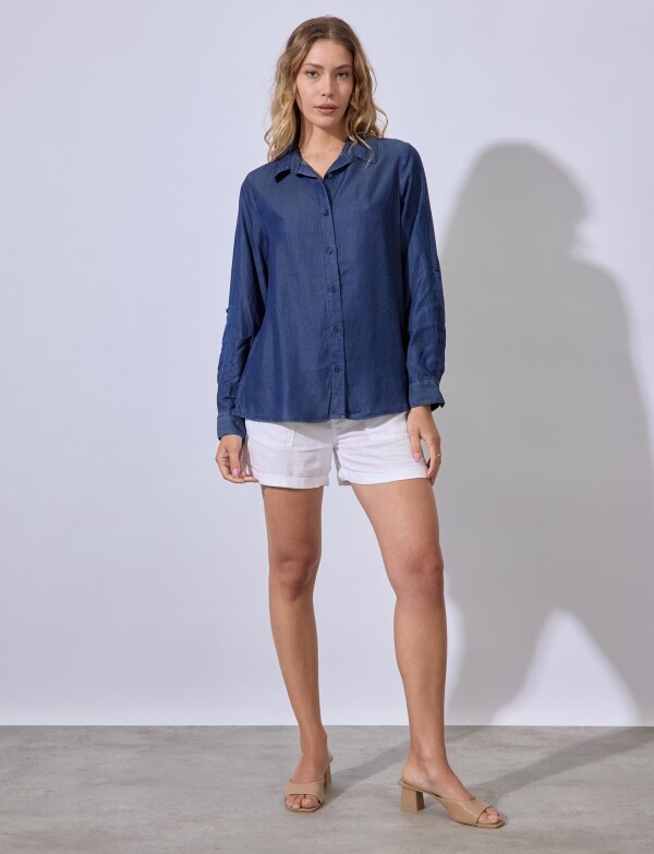 Camisa Tencel JEAN OSCURO