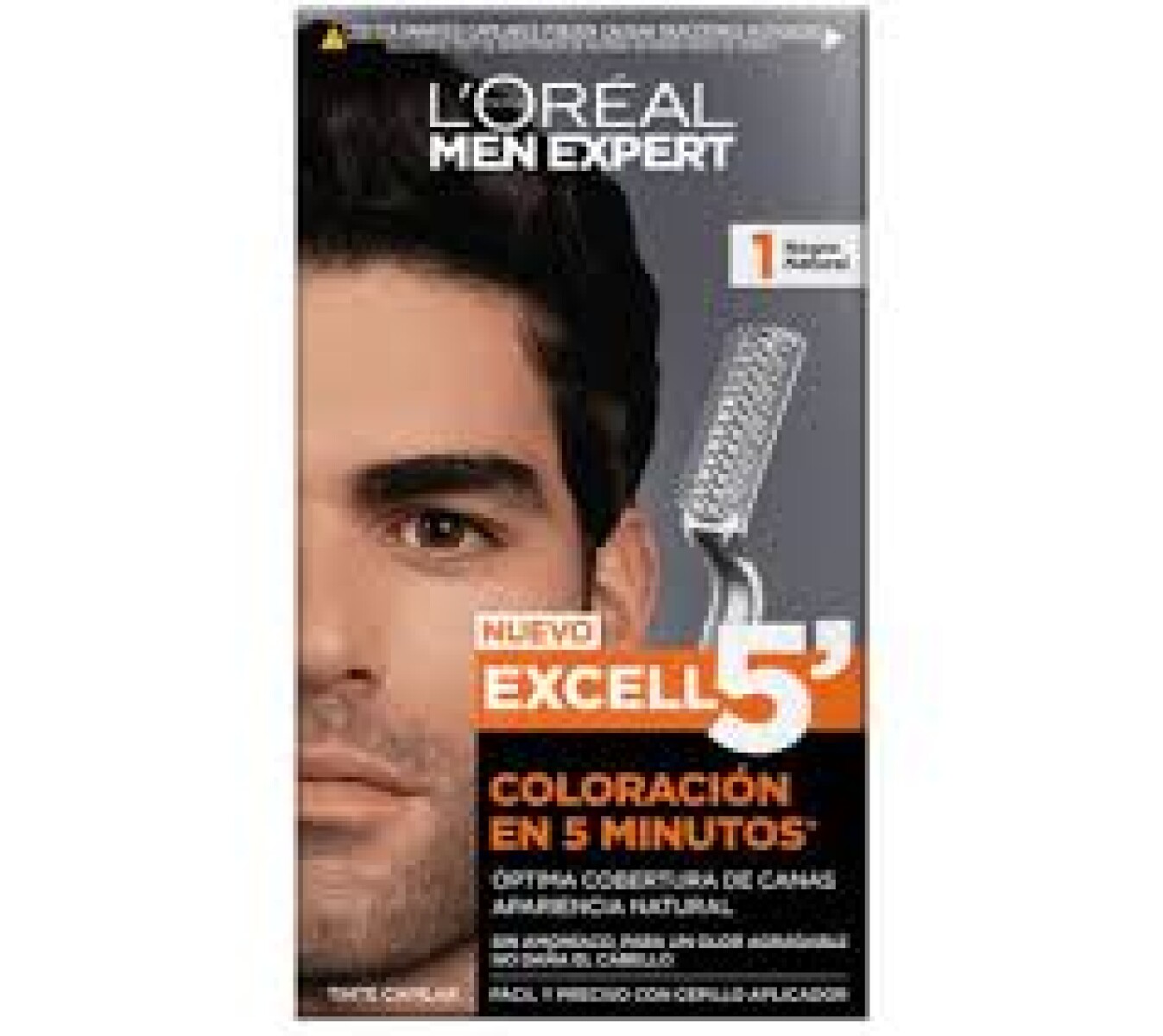 Tinta L’Oréal Excell 5’ Nº1 Negro Natural | Coloración Capilar Exprés