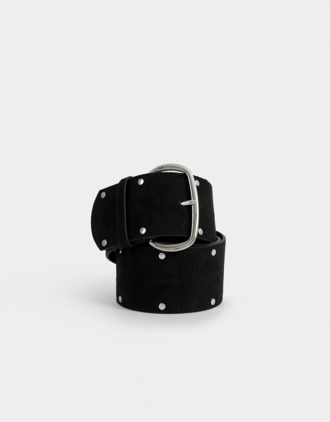 Cinturones y Fajas Cinturón Suede Tachas - Negro