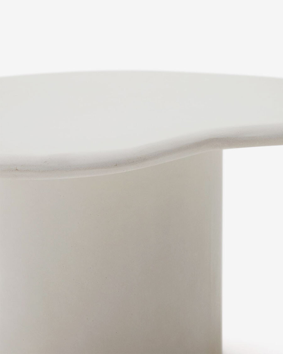 Mesa de centro Macarella de cemento blanco 83 x 77 cm