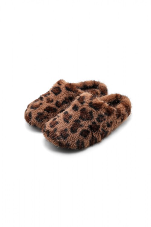 Pantuflas Animal Print Marron