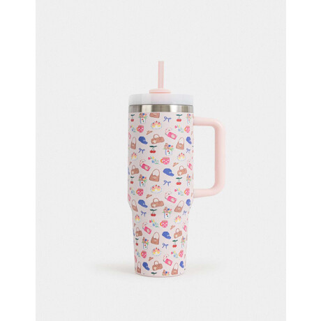 Vaso Alto Térmico Estampado Combinacion Multicolor