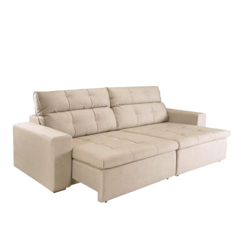 SOFA CHAISE - EXTENSIBLE Y RETRACTIL - TELA BEIGE SOFA CHAISE - EXTENSIBLE Y RETRACTIL - TELA BEIGE