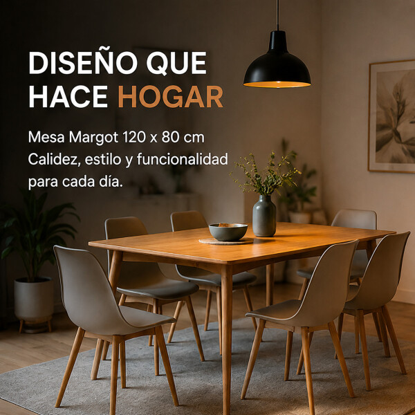 Mesa Comedor Combohome Eames Margot Rectangular 120 X 80cm Marrón 1