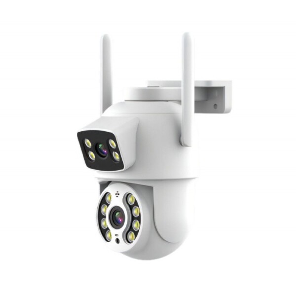 Cámara Seguridad Dual Domo Exteriores App Vision Nocturna Variante Color Blanco