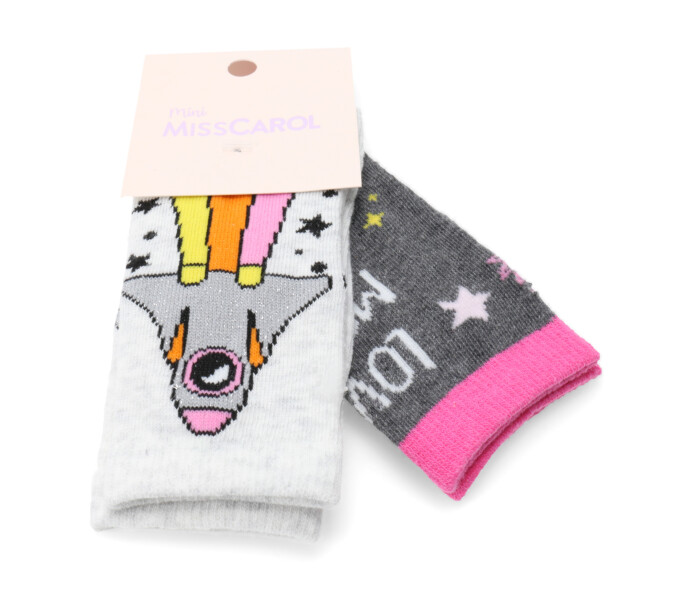 Medias de Niña MINI Miss Carol Media Rocket pack X2 Azul