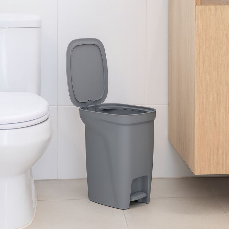 PAPELERA TACHO BASURA TRAMONTINA COMPACT 10LTS GRIS