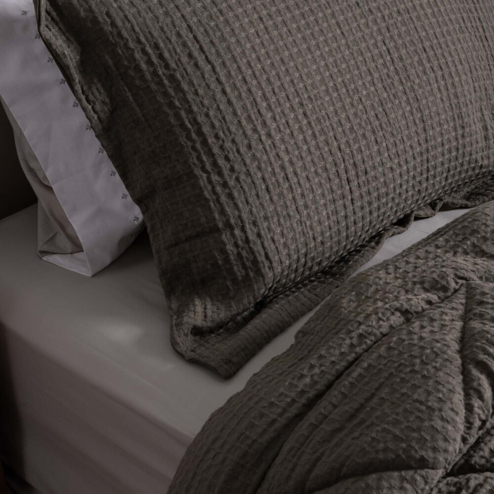 SET DE ACOLCHADO 1 1/2 PLAZA POLIESTER VERDE GOFRE VERDE MUSGO