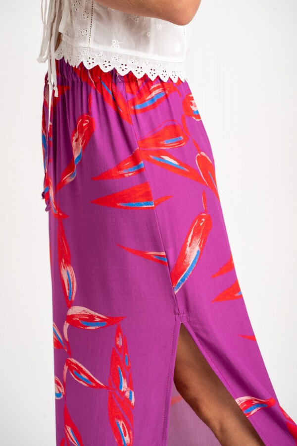 Falda Print Fucsia