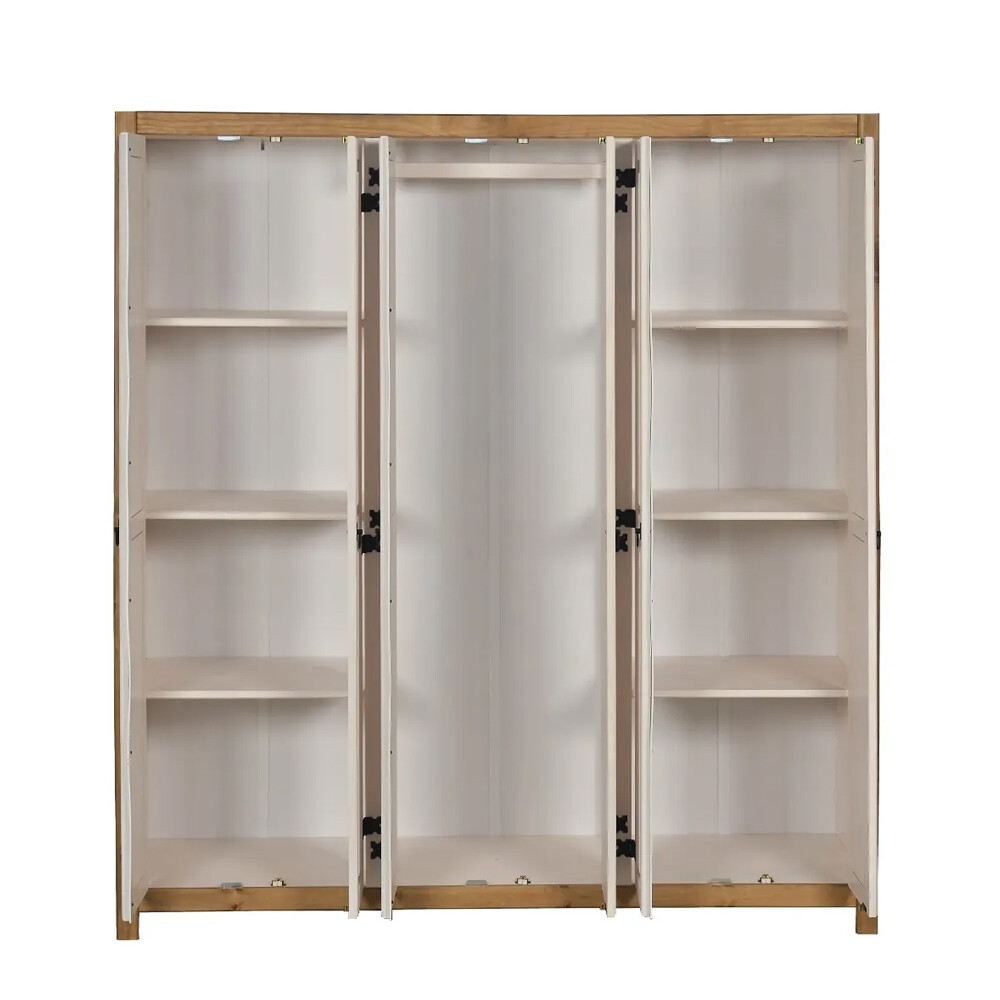 Ropero Placard Armario Closet 6 Puertas Madera Maciza Pino BLANCO