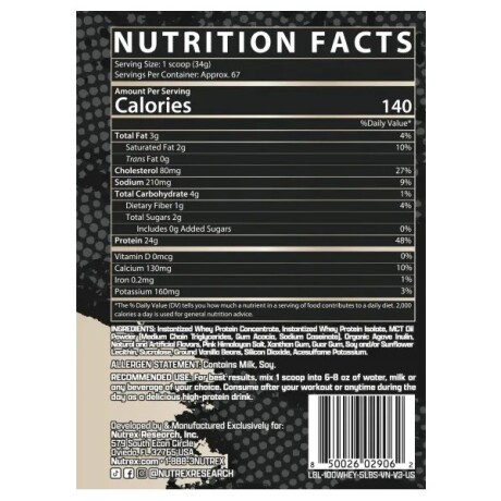 Nutrex 100% Whey Protein 2LB- Sabor Chocolate Nutrex 100% Whey Protein 2LB- Sabor Chocolate
