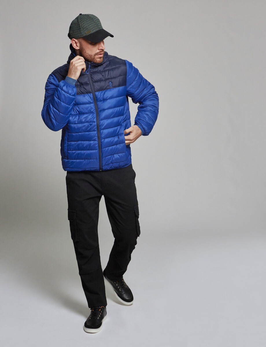 Campera combinada azul