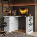 COMODA CON ESCRITORIO GIRATORIO - BLANCO COMODA CON ESCRITORIO GIRATORIO - BLANCO