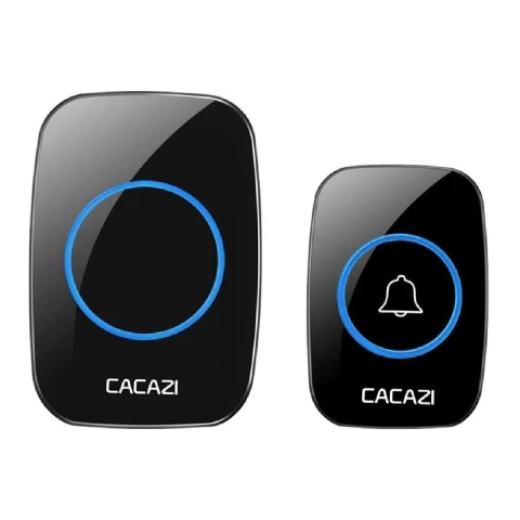 Timbre Inalámbrico Cacazi Premium Inteligente Led 300 Metros Color Variante Negro