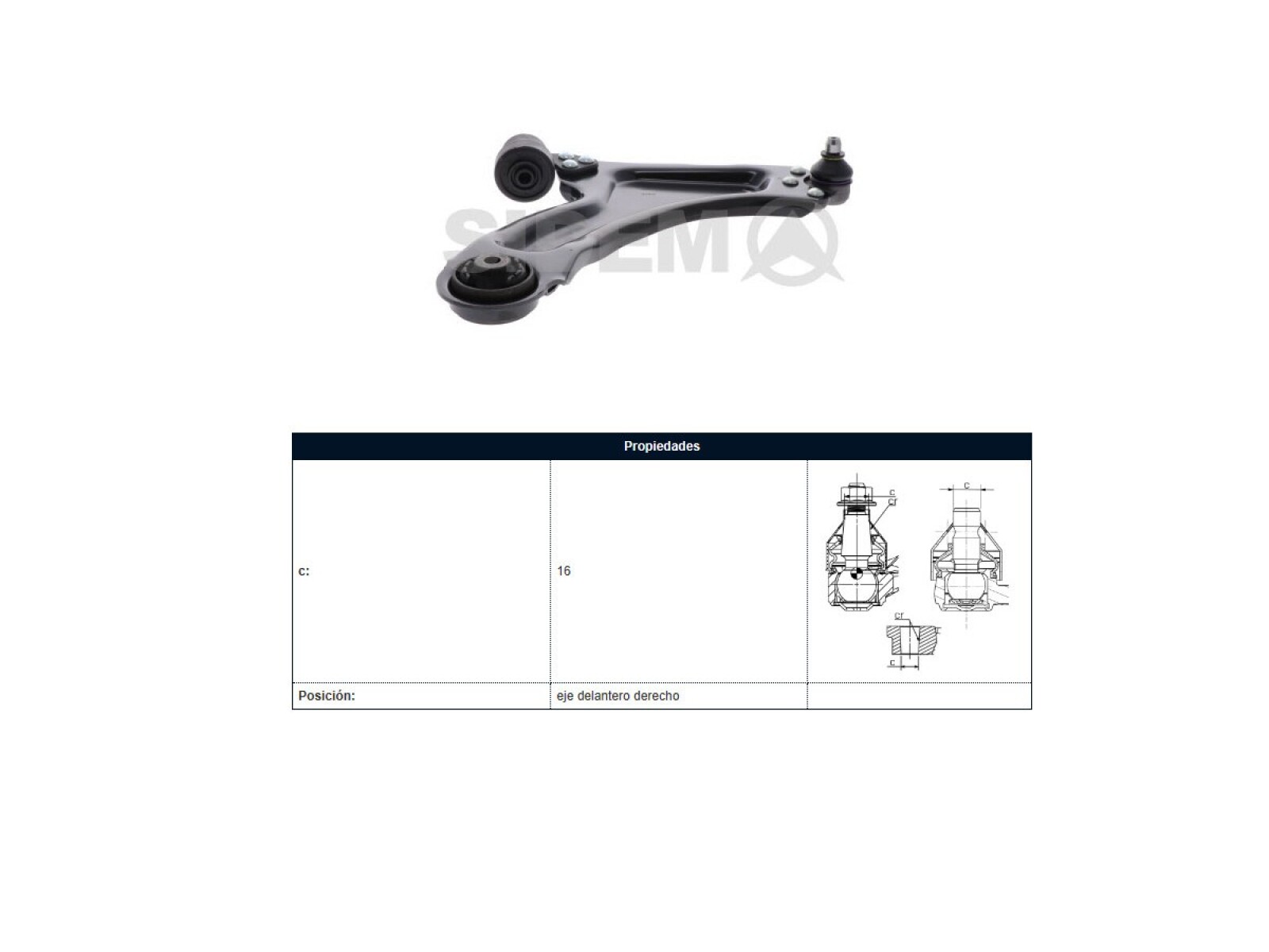 Parilla De Suspension Delantera Chev Montana/Corsa Ii 00-12 Der 