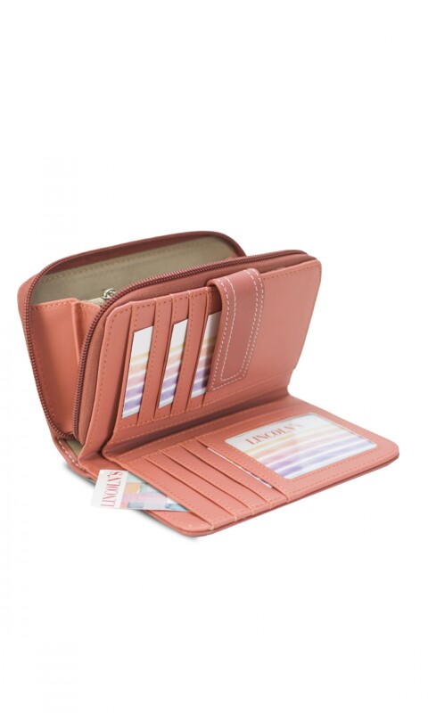 BILLETERA AGNES ZIGZAG CRUDO Y CORAL