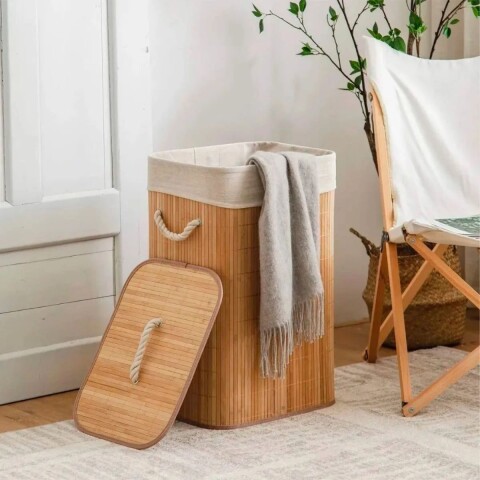 Canasto Cesto de ropa sucia bambú Canasto Cesto de ropa sucia bambú