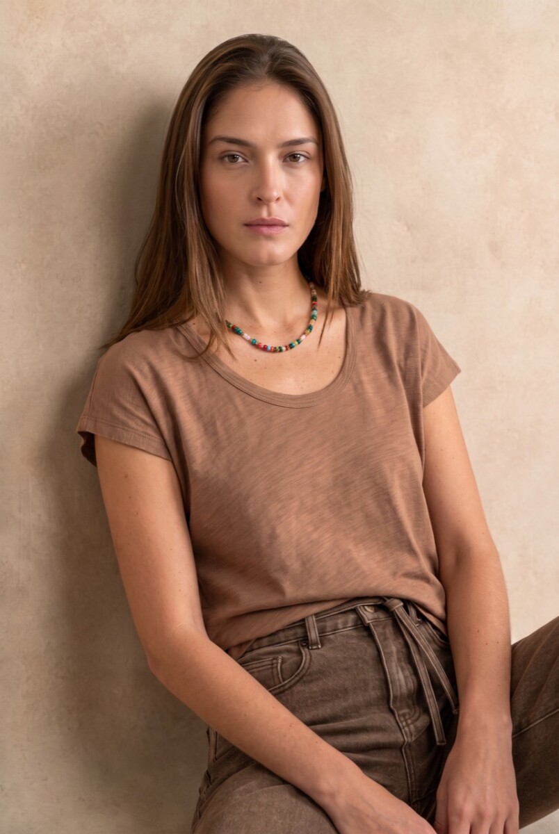 Remera Algodón Flame - Mocha 