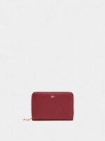 Cartera Con Textura Y Cierre De Cremallera rojo