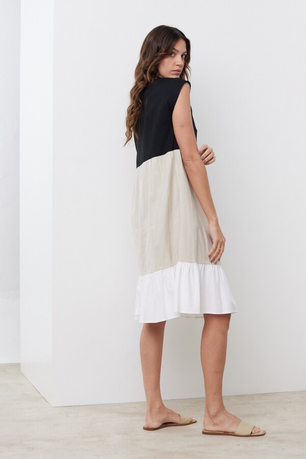 Vestido Lino MULTI/BEIGE