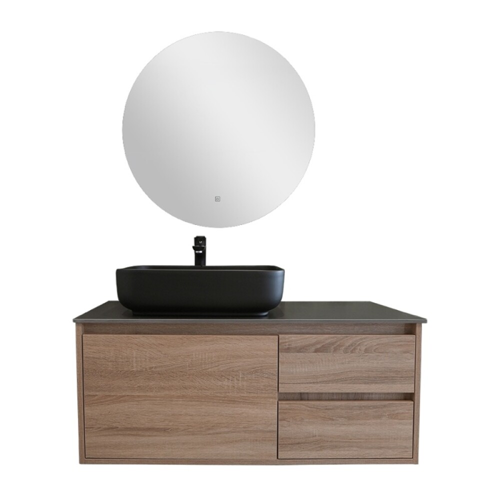CONJUNTO DE BAÑO HABITARE MODELO SY1065-100 / MUEBLE + BACHA + ESPEJO LUZ LED Conjunto De Baño Habitare Modelo Sy1065-100 / Mueble + Bacha + Espejo Luz Led