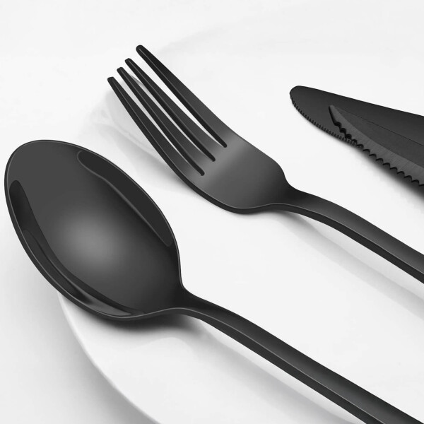 Juego de 36 Cubiertos De Acero Inoxidable Cocina Imback Negro Juego de 36 Cubiertos De Acero Inoxidable Cocina Imback Negro