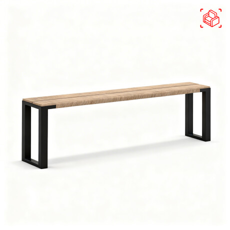 BANCO DE COMEDOR MADERA-Y-METAL NATURAL-BEIGE MADISON