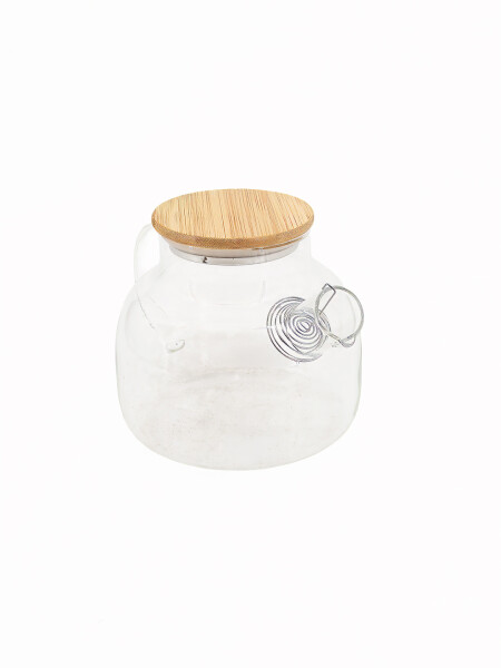 TETERA CON TAPA DE BAMBOO TRANSPARENTE